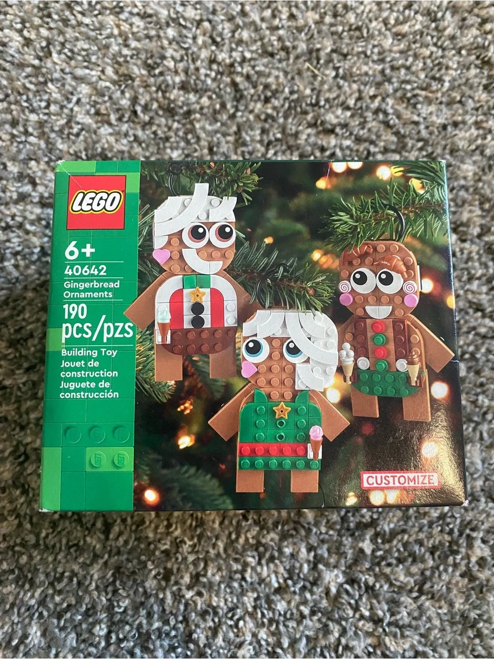 LEGO Gingerbread Ornaments Set - Brown, Green, White, Red, Pink